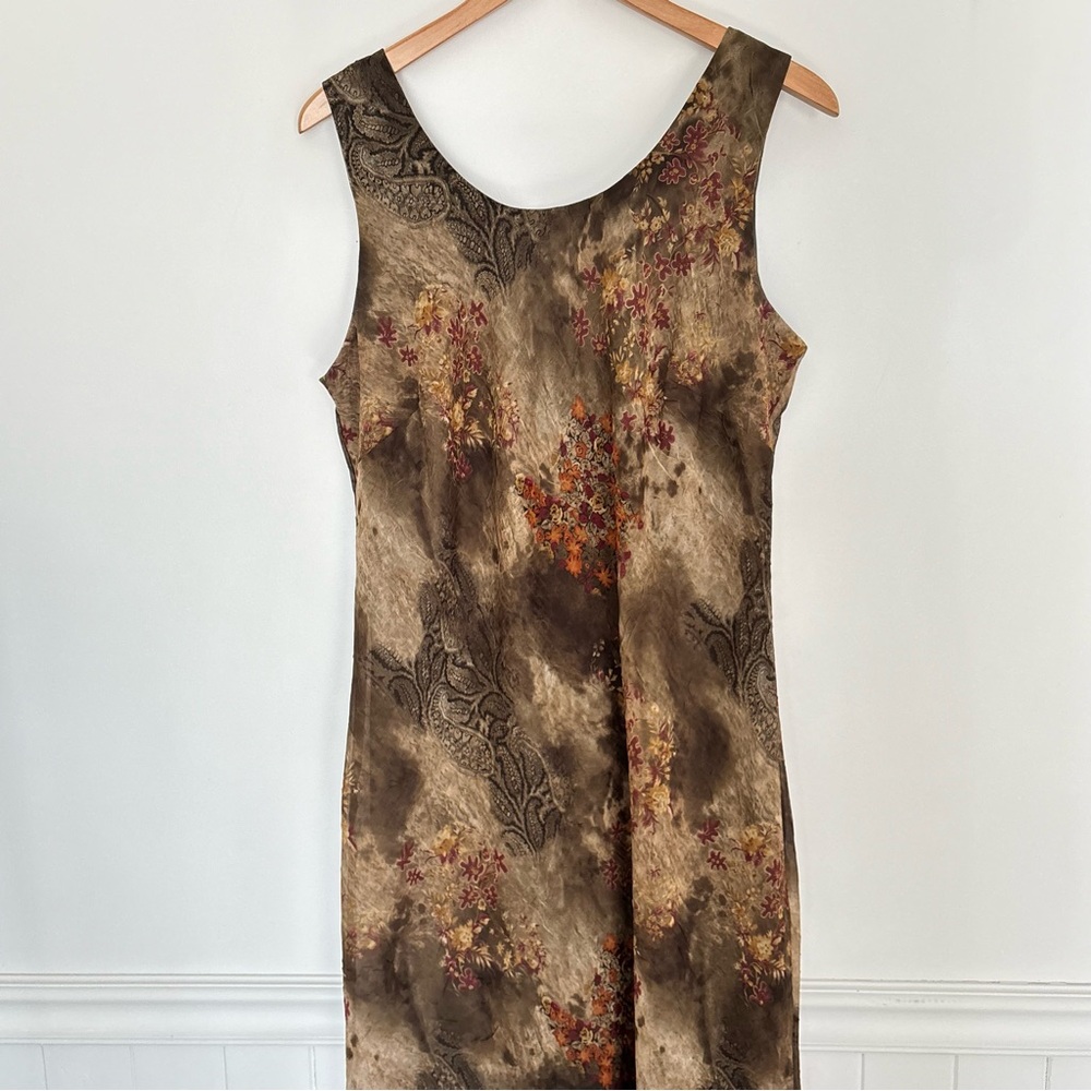 Vintage Y2K Floral Paisley Green Dress Size 16 Whimsycal Fairy Romantic * D49 - Picture 10 of 14